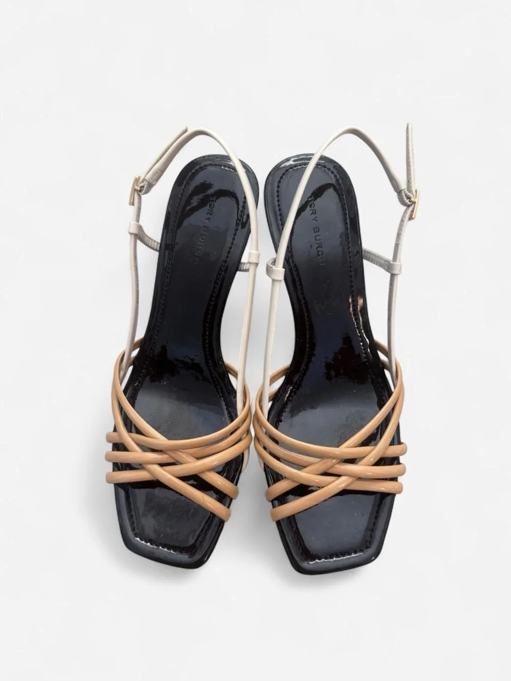 [New] Tory Burch multi strap 75mm wedge sandals US 7